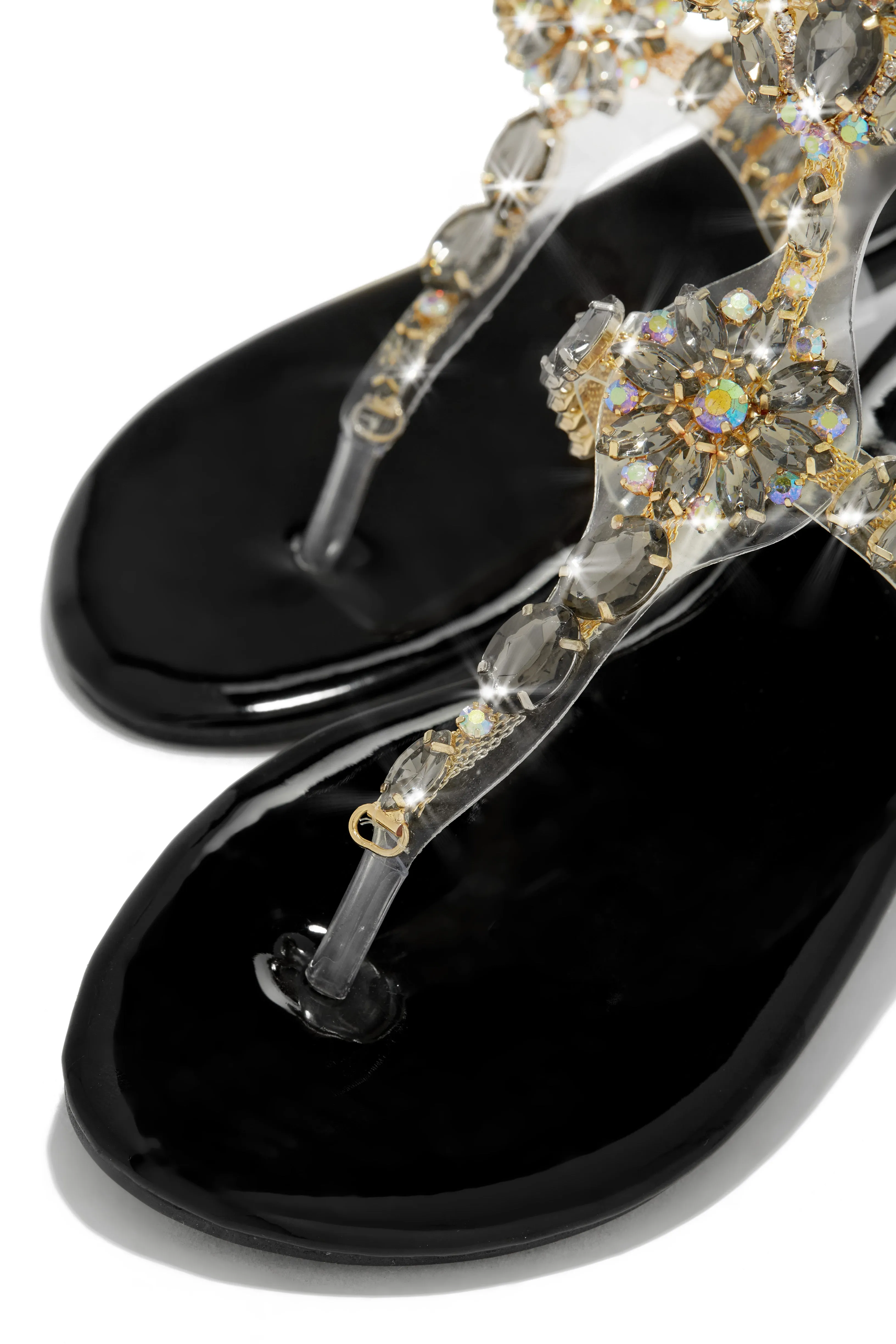 Caicos Resort Embellished Ankle Strap Sandals - Black
