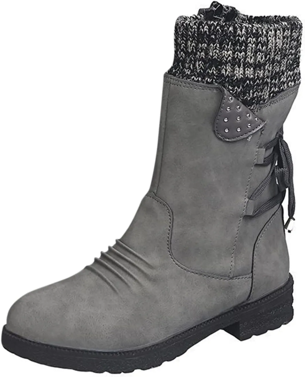 Fall Boots for Women 2024 Women's Mid Calf Fashion Winter Snow Boots Comfortable Warm Vintage Knee High Boots Shoes