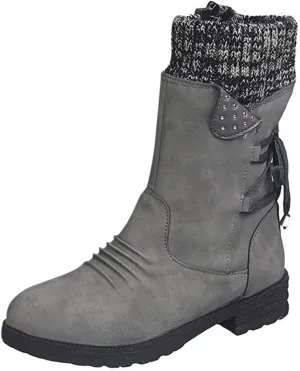 Fall Boots for Women 2024 Women's Mid Calf Fashion Winter Snow Boots Comfortable Warm Vintage Knee High Boots Shoes