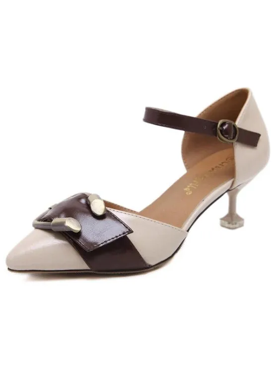 Gorgeous Two Piece Buckle Strap Strange Style Pumps