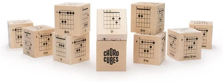 Guitar Chord Cubes Wooden Blocks