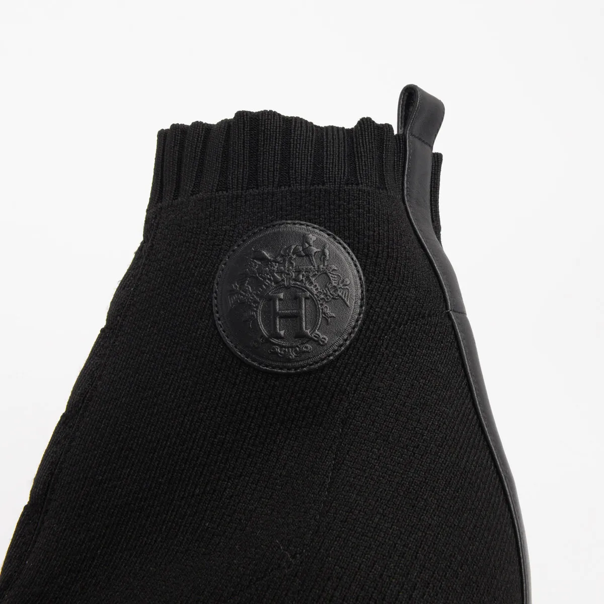 Hermes Black Knitted Volver 60 Sock Boots 38