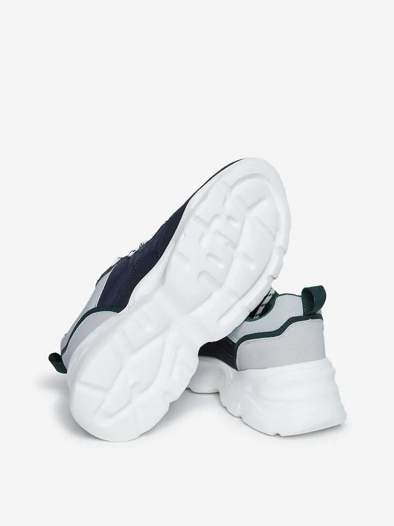 LUNA BLU Navy Tonal Lace-Up Sneakers
