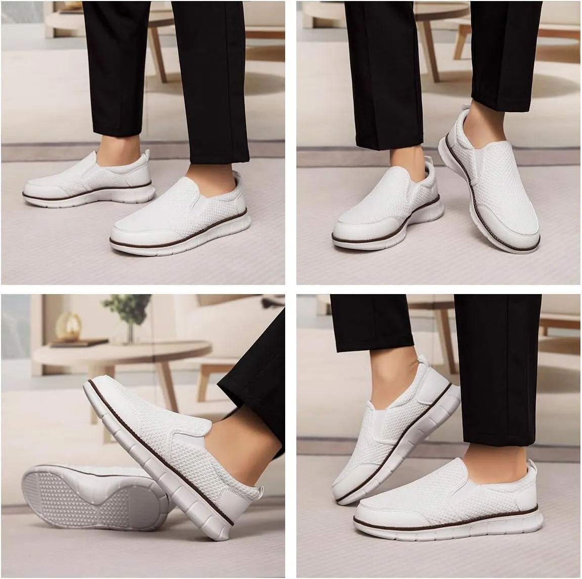 Mens Shoes Slip On Loafers Boat Walking Casual Shoes Non-Slip Lightweight Breathable Fashion Trainers