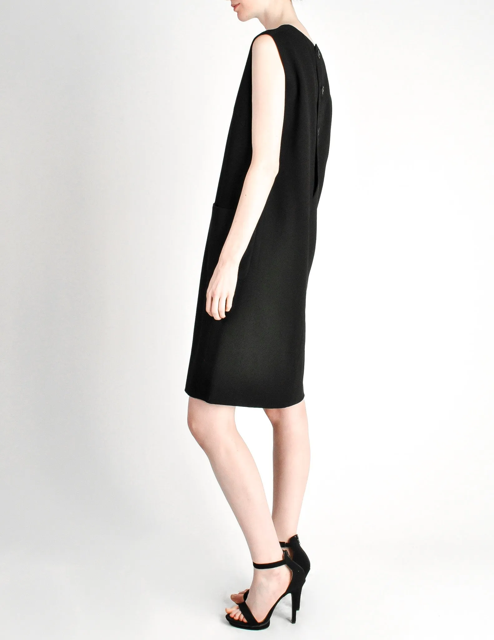 Norman Norell Vintage Black Wool Shift Dress
