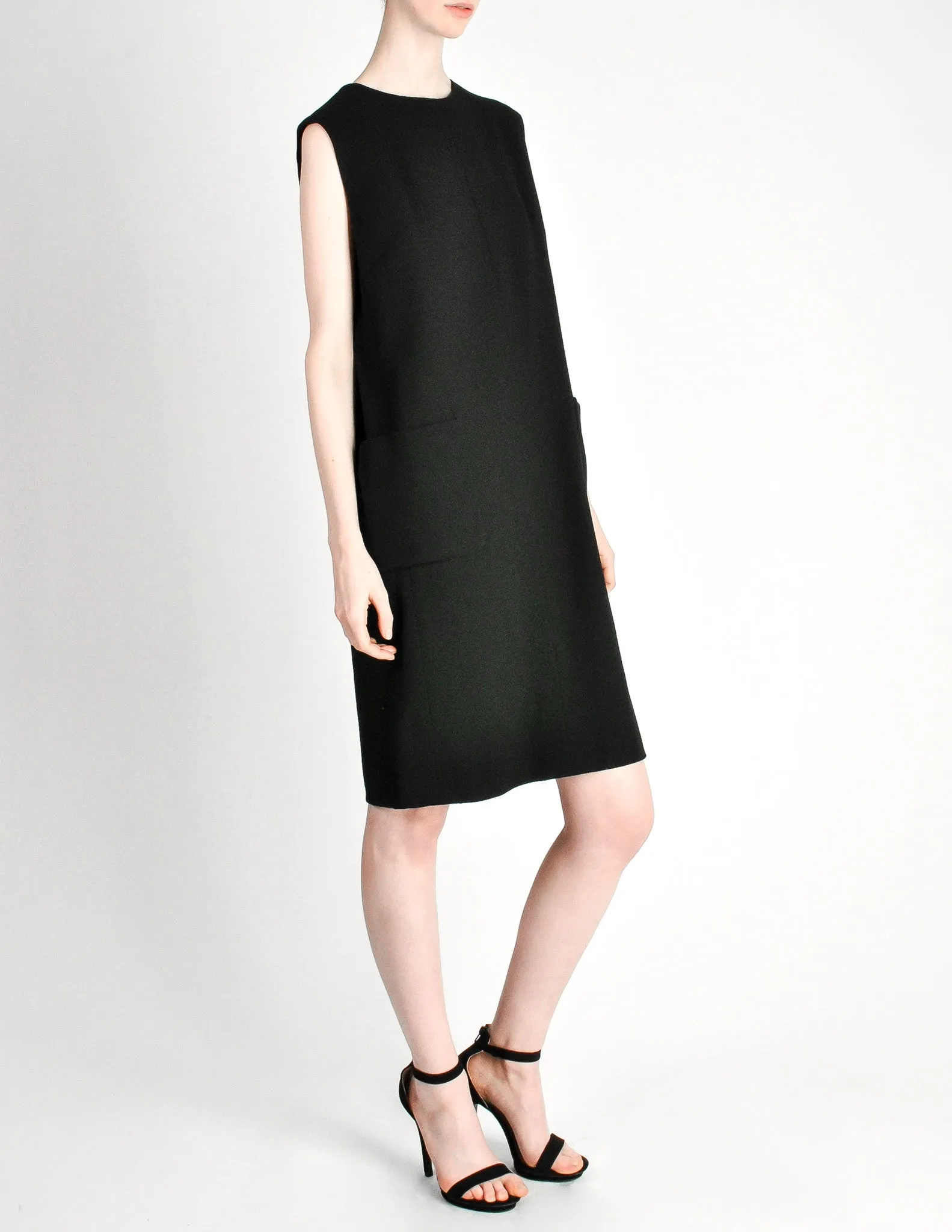 Norman Norell Vintage Black Wool Shift Dress