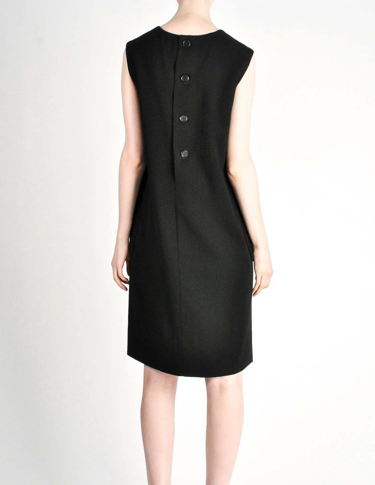 Norman Norell Vintage Black Wool Shift Dress