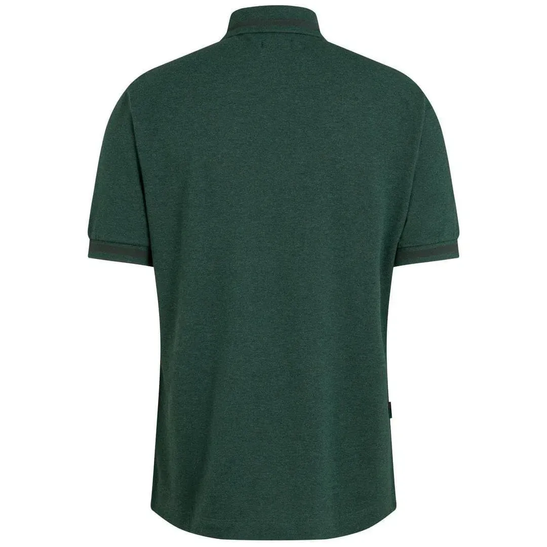 RAPHA Logo Zip Polo - Dark Green Marl