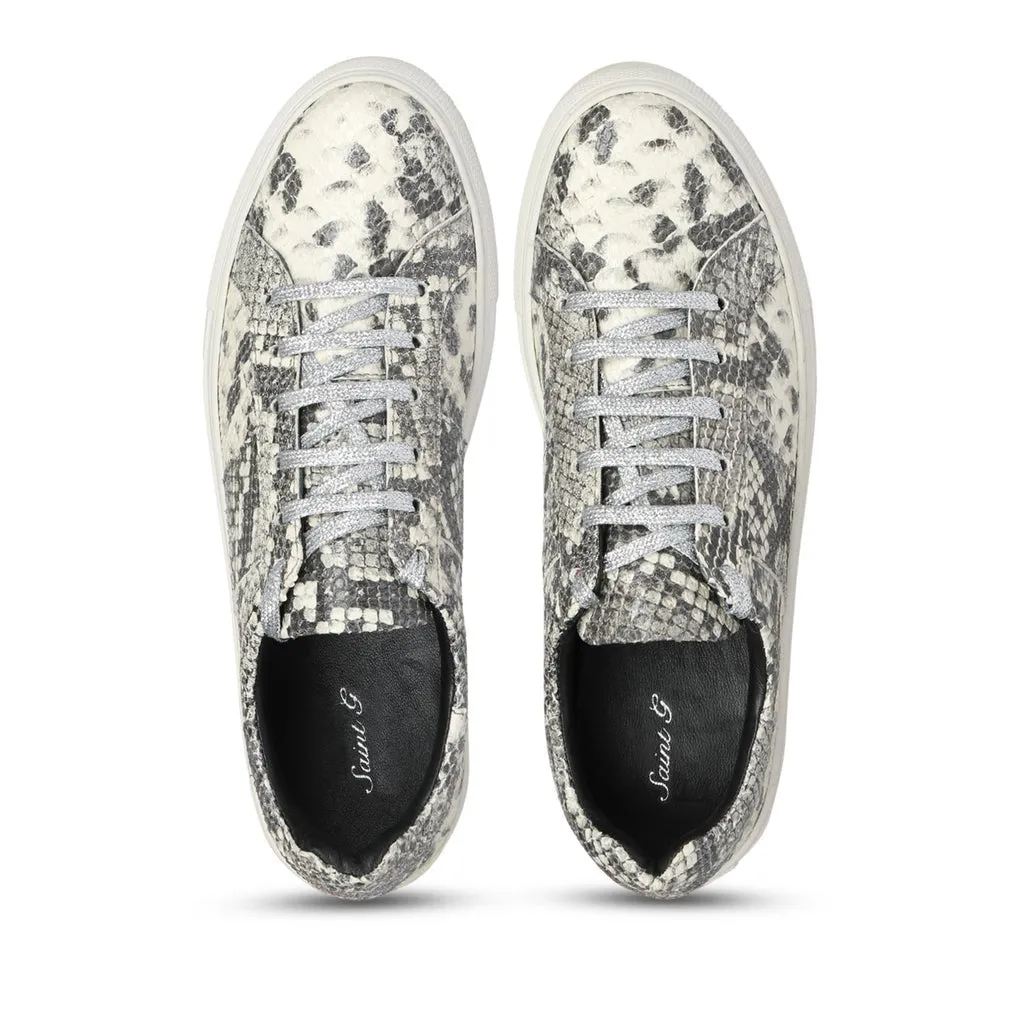 Saint Elined Grey Python Leather Sneakers