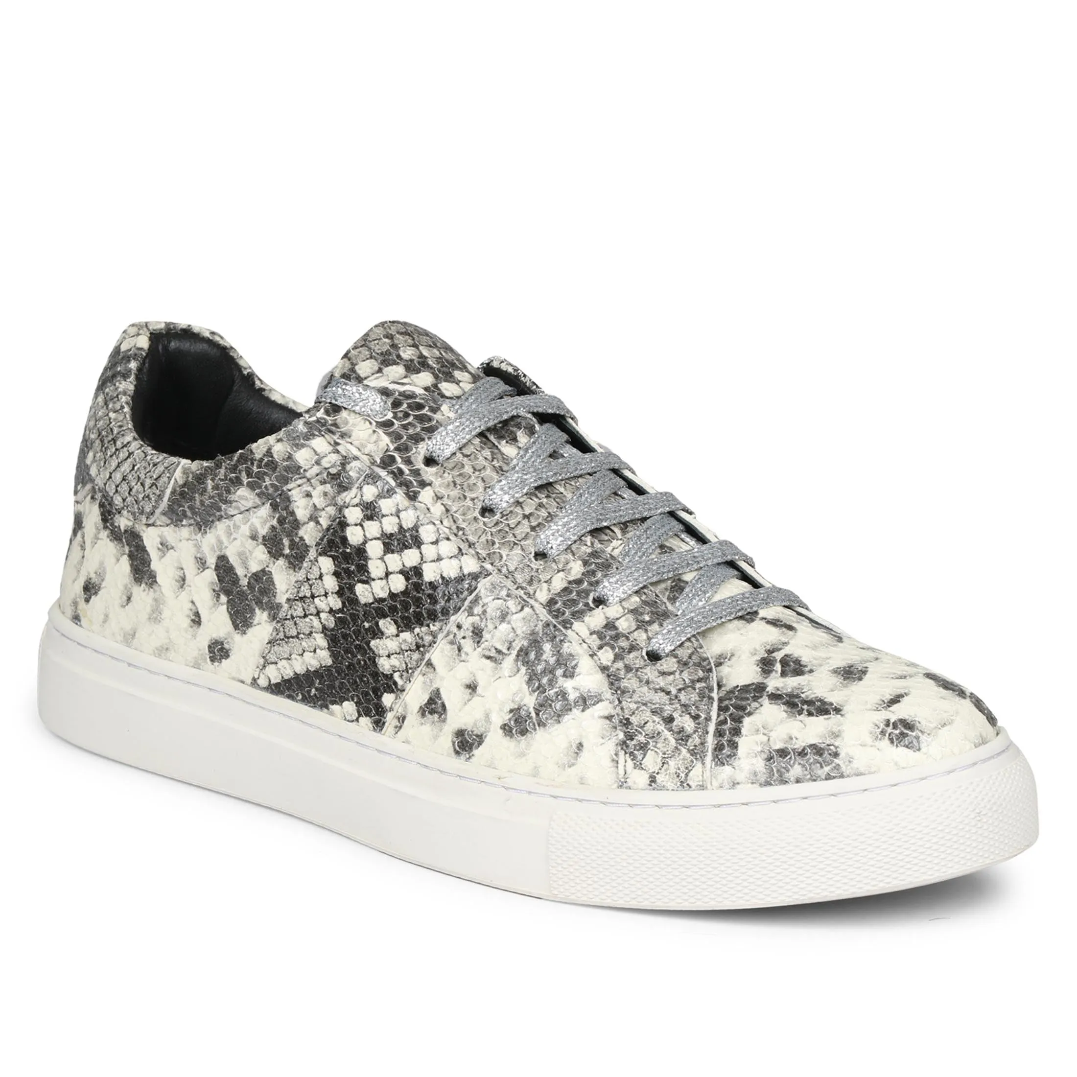 Saint Elined Grey Python Leather Sneakers