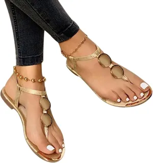 Sandals Women Fashion Flat Rhinestone Sandals Wide Width Slip Toe Thong Sandals Strap Flip Flops Slipper Sandals
