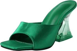 Strappy Heeled Sandals for Women Open Toe Chunky Block Heel Ankle Strap Wedding Party Shoes