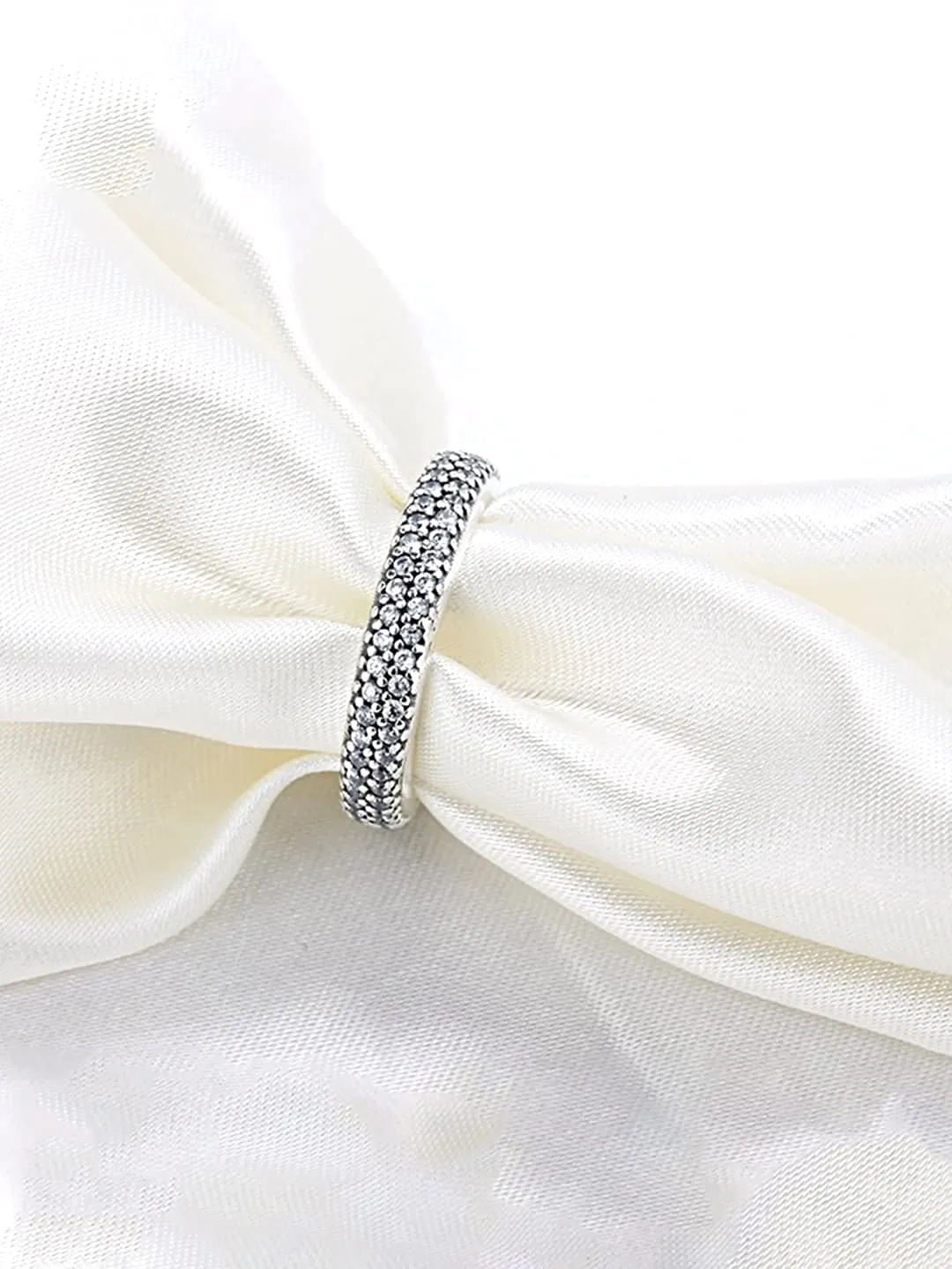Yellow Chimes Ring for women Elegant Austrian Crystal Studded Silver Plated White Ring for Women and Girls (Size US 6)