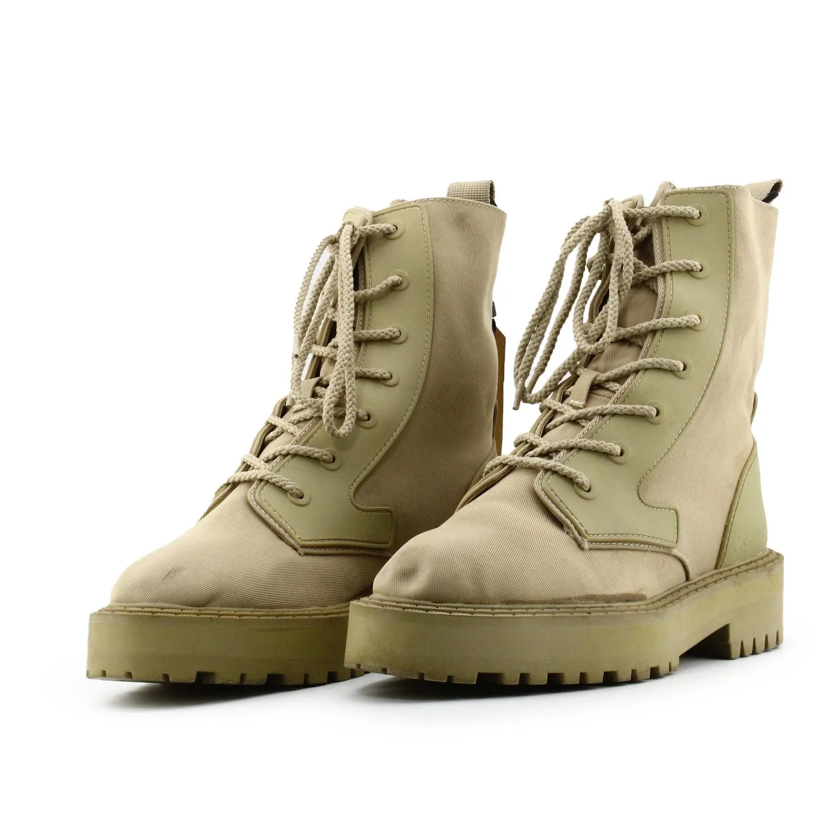 Zara Laces Combat Boots | Textile